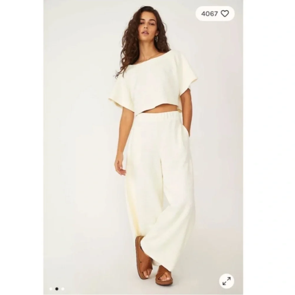 NWT Set  Free People x Revolve Changing Tides crop top and pants 2 piece set